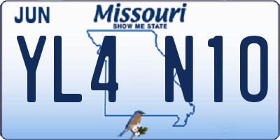 MO license plate YL4N1O