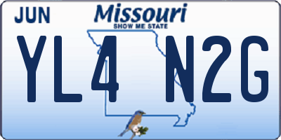 MO license plate YL4N2G