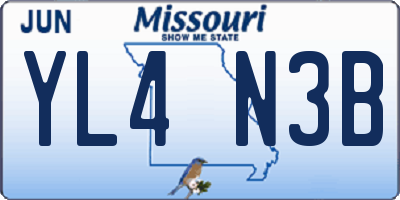 MO license plate YL4N3B