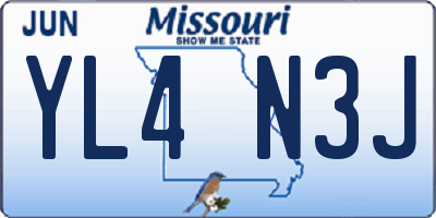 MO license plate YL4N3J
