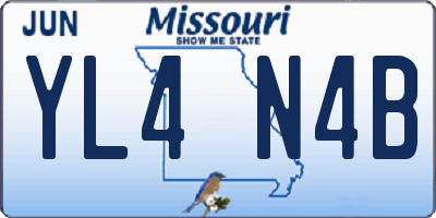 MO license plate YL4N4B