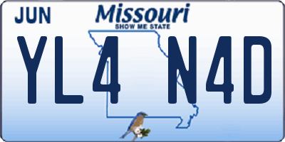 MO license plate YL4N4D