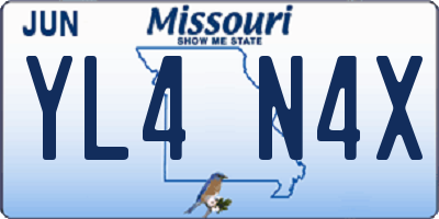 MO license plate YL4N4X