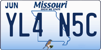 MO license plate YL4N5C