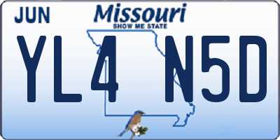 MO license plate YL4N5D