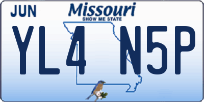 MO license plate YL4N5P