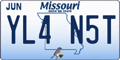 MO license plate YL4N5T
