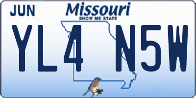 MO license plate YL4N5W