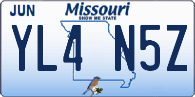 MO license plate YL4N5Z