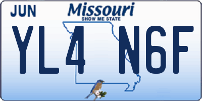 MO license plate YL4N6F