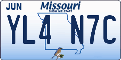 MO license plate YL4N7C