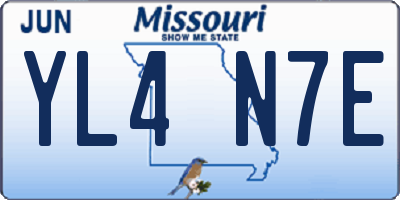 MO license plate YL4N7E