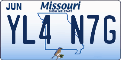 MO license plate YL4N7G