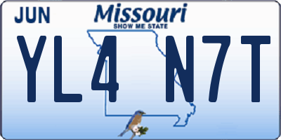 MO license plate YL4N7T