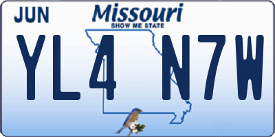 MO license plate YL4N7W