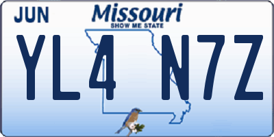 MO license plate YL4N7Z