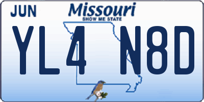 MO license plate YL4N8D