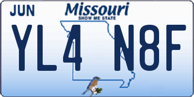 MO license plate YL4N8F