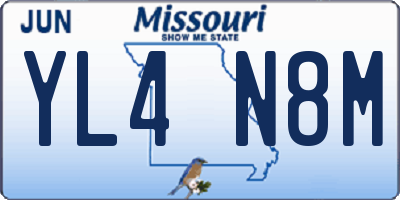 MO license plate YL4N8M