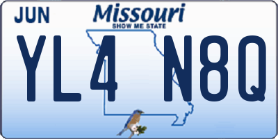 MO license plate YL4N8Q