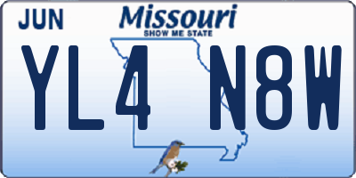 MO license plate YL4N8W