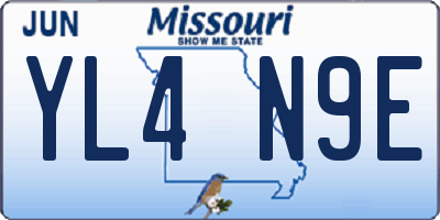 MO license plate YL4N9E