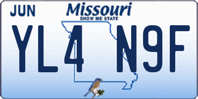 MO license plate YL4N9F
