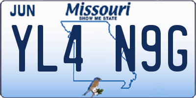 MO license plate YL4N9G