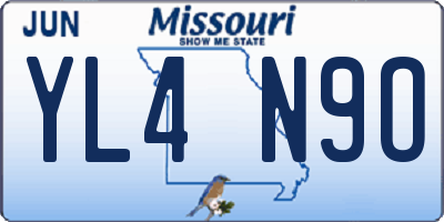 MO license plate YL4N9O