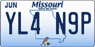 MO license plate YL4N9P