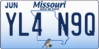MO license plate YL4N9Q
