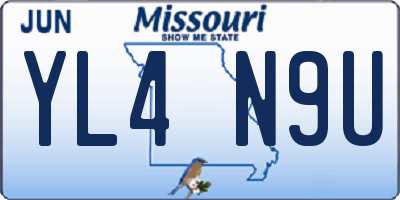 MO license plate YL4N9U