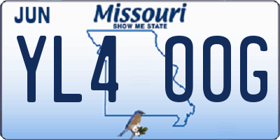 MO license plate YL4O0G
