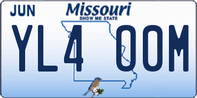 MO license plate YL4O0M