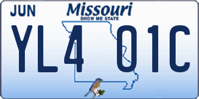 MO license plate YL4O1C