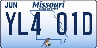 MO license plate YL4O1D