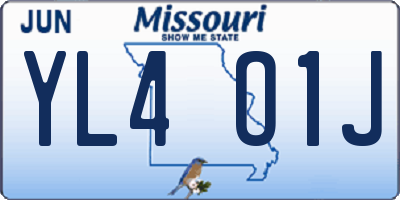 MO license plate YL4O1J