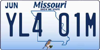 MO license plate YL4O1M
