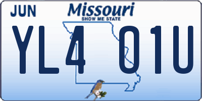 MO license plate YL4O1U