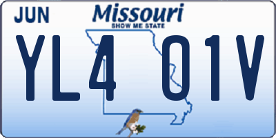 MO license plate YL4O1V