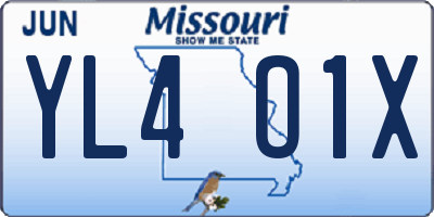 MO license plate YL4O1X