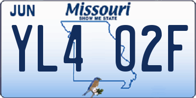 MO license plate YL4O2F