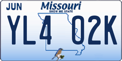MO license plate YL4O2K
