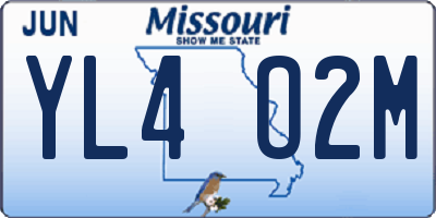 MO license plate YL4O2M