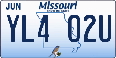 MO license plate YL4O2U