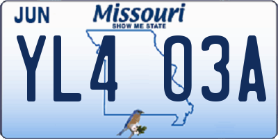 MO license plate YL4O3A