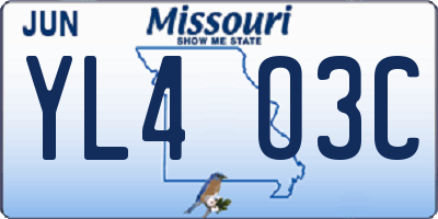 MO license plate YL4O3C