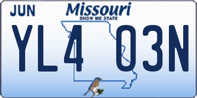 MO license plate YL4O3N