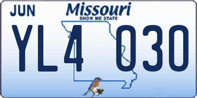 MO license plate YL4O3O