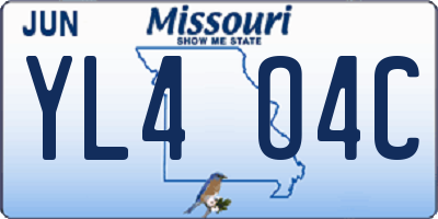 MO license plate YL4O4C